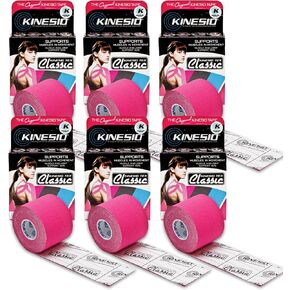Kinesio Taping - Elastic Therapeutic Athletic Tape Tex Classic - Blue – 2 in. x 13 ft - 6 Pack