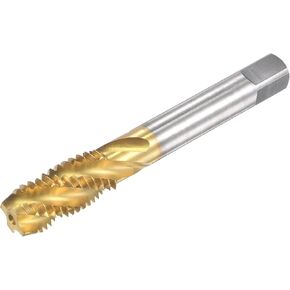 uxcell Spiral Flute Threading Tap M12 x 1.25, Metric HSS (High Speed Steel) Titanium Plated Machine Thread Screw Tap 4 Flutes Tapping Tool H2 Tolerance
