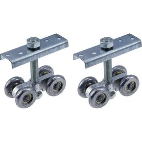 2pcs 4 Wheel Trolley Assembly Box Rail Hanger Wheel Trolley Silent Stable Roller Trolley with Steel Plate M12 Bolt for 1.97’’ Wide and All 1.69’’ or Taller Strut Channel