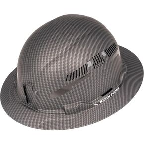 Klein Tools 60626 Hard Hat, Vented Full Brim Premium KARBN Design, Type 1 Class C Hard Hat, 4-Point Ratchet Suspension, Medium