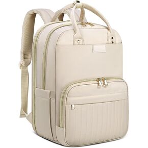 RAINSMORE Laptop Backpack for Women 15.6 Inch Fashion Carry on Travel Backpack Waterproof Work Business Computer Backpacks Purse Large Nurse Teacher Bags Casual Daypacks for College, Business, Black