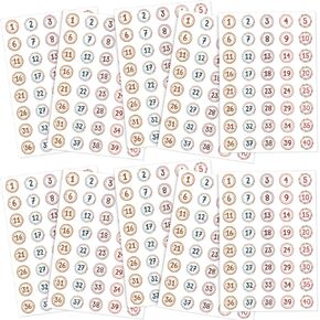 12 Sheet Numbers Stickers 1-40 Numbers for Classroom Numbers Cutouts Classroom Decorations Student Numbers Self Adhesive Number Labels for Kids Classroom School Office Supplies (Colorful Sun)