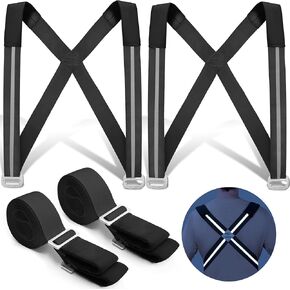 Moving Straps, 2-Person Lifting and Moving System Reflective Lifting Straps for Moving Furniture, Appliances, Mattresses or Any Item up to 800 lbs (Black)
