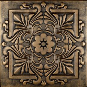 A La Maison Ceilings R14 Victorian Pre-Painted Foam Glue-up Ceiling Tile (129.6 sq. ft./Case), Pack of 48, Black Matte