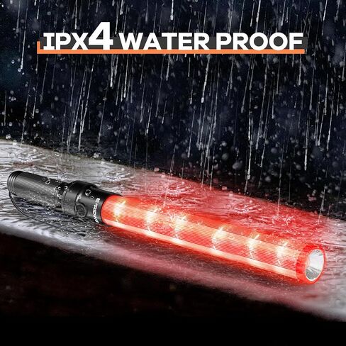 2 Pieces 16 Inch Signal Traffic Wand, Traffic Control Wand with White LED on Top, Safety Traffic Baton Light for Parking Guides Outdoor Camping in Kuwait