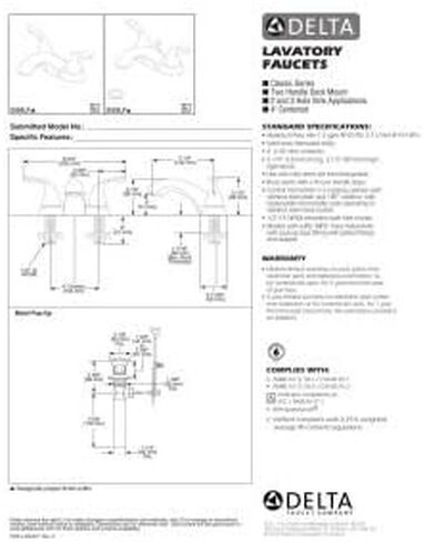 صنبور دلتا 2523LF-MPU، 5.25 × 8.75 × 5.25 بوصة، كروم in Kuwait