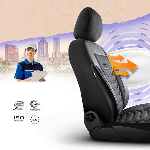 Seat Cover Sets - Seat Covers & Seat Pads 5 Seats - Car Seat Covers Black Gray - Seat Protectors, Dirt-Resistant Seat Covers Fit for Most Vehicles - Car Accessories in Saudi Arabia