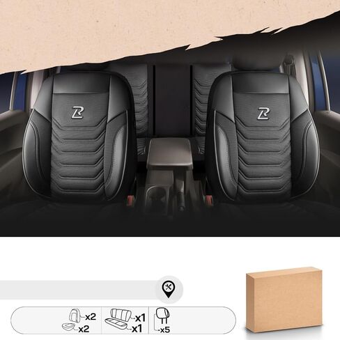 Seat Cover Sets - Seat Covers & Seat Pads 5 Seats - Car Seat Covers Black Gray - Seat Protectors, Dirt-Resistant Seat Covers Fit for Most Vehicles - Car Accessories in Saudi Arabia