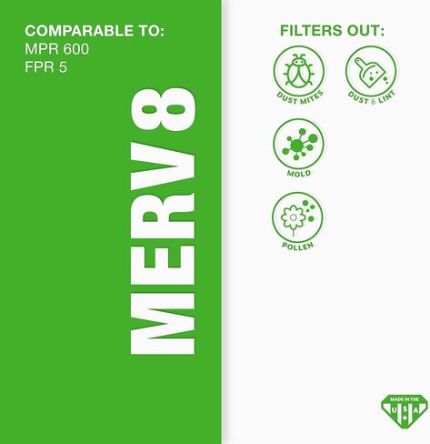 فلتر هواء Aerostar 20x30x1 MERV 8 مطوي، فلتر هواء فرن التيار المتردد، 4 عبوات (الحجم الفعلي: 19 3/4 بوصة × 29 3/4 بوصة × 3/4 بوصة)، أبيض in Kuwait