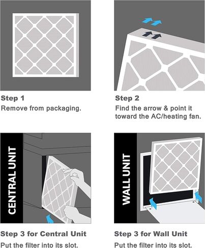 فلتر هواء Aerostar 20x30x1 MERV 8 مطوي، فلتر هواء فرن التيار المتردد، 4 عبوات (الحجم الفعلي: 19 3/4 بوصة × 29 3/4 بوصة × 3/4 بوصة)، أبيض in Kuwait