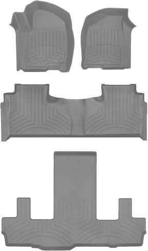 WeatherTech FloorLiner HP Custom Fit Floor Mats for Escalade ESV, Escalade-V ESV, Yukon XL, Suburban (2nd Row Bucket Seats) - Full Set (441632-1-2-5IM), Black in Kuwait