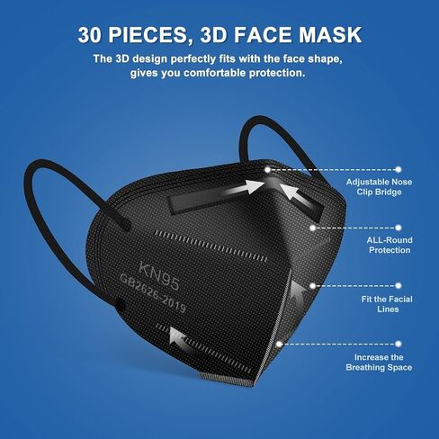 KN95 Face Mask,KN95 Mask,Cup Masks Breathable 5-Layer Filter Efficiency≥95% Disposable Certified Face Mask in Saudi Arabia