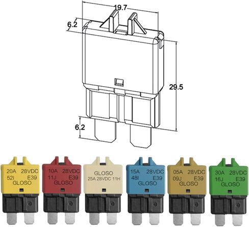 12V-28V 5A 10A 15A 20A 30A إعادة تعيين يدوي قطاع دارة ATC منخفض 15 أمبير 6 قطع in Kuwait