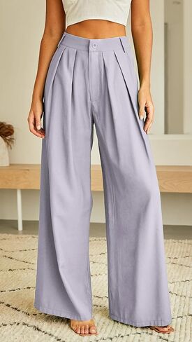 Women's High Waist Casual Wide Leg Palazzo Pants, Dress Pants for Women, Work Pants with Pockets for Women Office. in Saudi Arabia