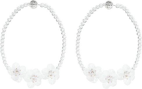 SUQ I OME 1 Pair Crystal Beaded Magnetic Curtain Tieback with 3 pieces of Flora, Curtain Clips Buckle Curtain Holder Blingbling Curtain Holdbacks(Pink) in Saudi Arabia