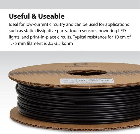 Protopasta Electrically Conductive PLA 3D Printer Filament 1.75mm 2kg PLA Filament; 3D Printing Filament on Recyclable Cardboard Spool for 3D Printers Like Creality Ender, ANYCUBIC, FlashForge in Kuwait