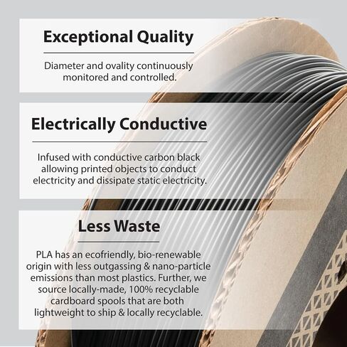 Protopasta Electrically Conductive PLA 3D Printer Filament 1.75mm 2kg PLA Filament; 3D Printing Filament on Recyclable Cardboard Spool for 3D Printers Like Creality Ender, ANYCUBIC, FlashForge in Kuwait