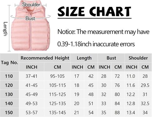 Happy Cherry Kids Boys Girls Lightweight Winter Vest Quilted Puffer Sleeveless Jacket Down Outwear in Saudi Arabia
