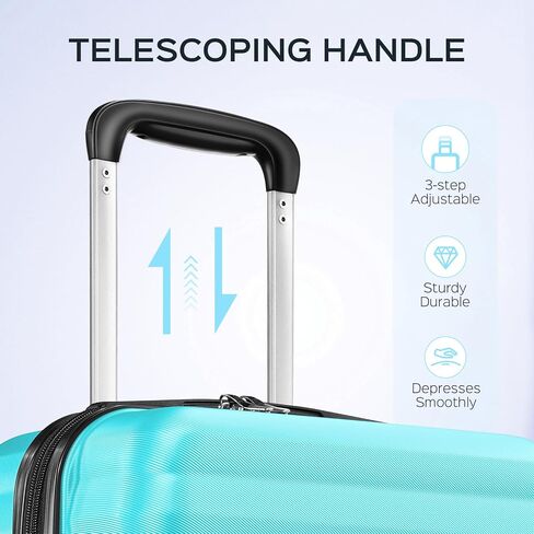 3-Piece Luggage Sets (20", 24", 28"), ABS Lightweight Carry on Suitcase Set with Spinner Wheels & Lock for Travel, Business in Saudi Arabia