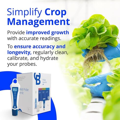 Bluelab pH Pen Meter and Probe Care Kit pH with Calibration Supplies, Storage Solution & Brush, Reliable Digital Tester for pH, Temperature in Soil and Solutions, Optimal Plant Health and Yield in Kuwait