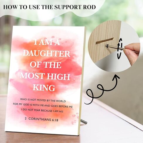 I Am A Son of The Most High King Wooden Sign Wall Art Decor, Christian Gifts for Men Friends Coworkers, Bible Verse Wall Art Decor Tabletop Decor Wooden Desk Decor for Home Office Living Bedroom -02 in Saudi Arabia