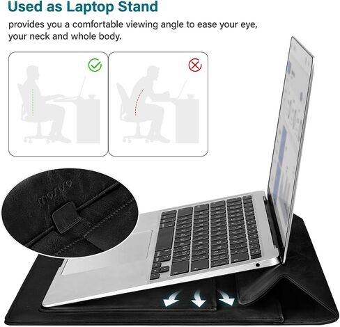 حقيبة كمبيوتر محمول MOSISO مقاس 13 بوصة متوافقة مع MacBook Air 13.6 2024-2022 M3 A3113 M2 A2681/Air 13 2022-2018 M1/Pro 13 2024-2016 M2 M1، حقيبة حمل بغطاء من جلد البولي يوريثان مع حامل وحقيبة صغيرة، بيج in Kuwait