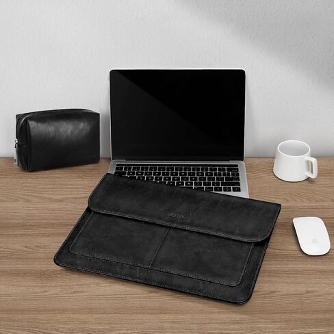 حقيبة كمبيوتر محمول MOSISO مقاس 13 بوصة متوافقة مع MacBook Air 13.6 2024-2022 M3 A3113 M2 A2681/Air 13 2022-2018 M1/Pro 13 2024-2016 M2 M1، حقيبة حمل بغطاء من جلد البولي يوريثان مع حامل وحقيبة صغيرة، بيج in Kuwait