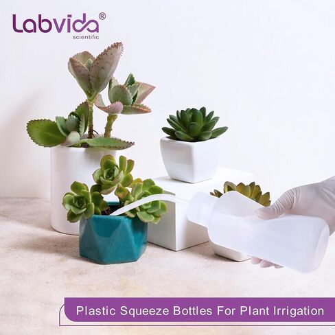 مجموعة زجاجات ضغط من Labvida بجدار سميك 500 مل/17 أونصة، قطعتين - زجاجات غسيل بلاستيكية متينة ومتعددة الاستخدامات للاستخدام في المختبر وسقي النباتات in Kuwait