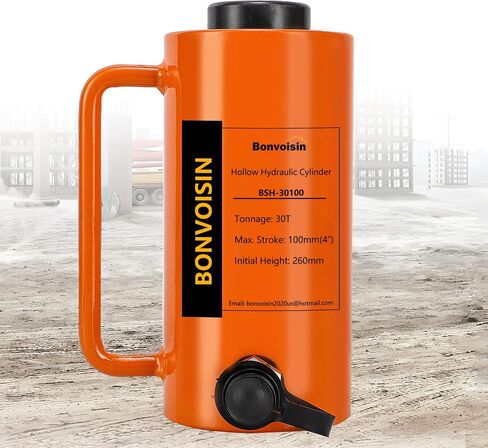 Bonvoisin 30T 4 بوصة أسطوانة هيدروليكية مجوفة جاك بورتا باور رام أسطوانات رفع واحدة بالوكالة 4 "السكتة الدماغية لآلات بناء السفن in Kuwait