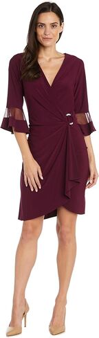 R&M Richards Women's Short Cocktail Wrap Dress W/Buckle in Saudi Arabia