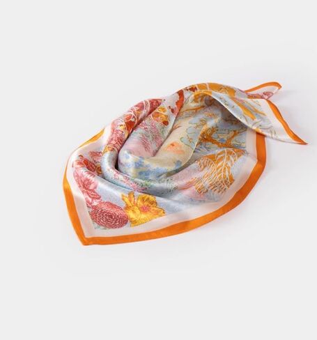 MEISEE 100% Pure Mulberry Silk Scarf 21" Square Scarf Neckerchief Headscarf Breathable Lightweight for Women Gift Packed in Saudi Arabia