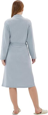 Women Bathrobe Summer cotton Kimono Long Knit Lightweight Soft Knit Sleepwear V-neck Casual Ladies Loungewea robes for women in Saudi Arabia