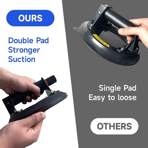 MEHIDFY عبوة من كوبين شفط زجاجيين، كوب شفط عالي التحمل مقاس 8 بوصات لرفع الزجاج الكبير، رافع كأس شفط صناعي للنوافذ والبلاط، سعة تحميل 480 رطل، مع وسادات وقفازات مزدوجة (حقيبة حمل واحدة) in Kuwait