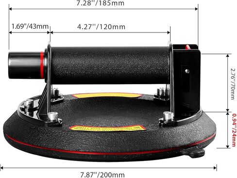 MEHIDFY عبوة من كوبين شفط زجاجيين، كوب شفط عالي التحمل مقاس 8 بوصات لرفع الزجاج الكبير، رافع كأس شفط صناعي للنوافذ والبلاط، سعة تحميل 480 رطل، مع وسادات وقفازات مزدوجة (حقيبة حمل واحدة) in Kuwait