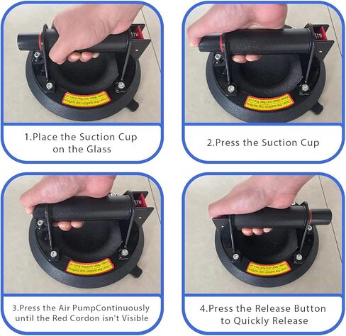 MEHIDFY عبوة من كوبين شفط زجاجيين، كوب شفط عالي التحمل مقاس 8 بوصات لرفع الزجاج الكبير، رافع كأس شفط صناعي للنوافذ والبلاط، سعة تحميل 480 رطل، مع وسادات وقفازات مزدوجة (حقيبة حمل واحدة) in Kuwait
