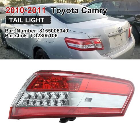 Rear Tail Light Brake Lamp Driver Left Side Compatible with 2010-2011 Toyota Camry 8156006340 TO2804106 in Saudi Arabia