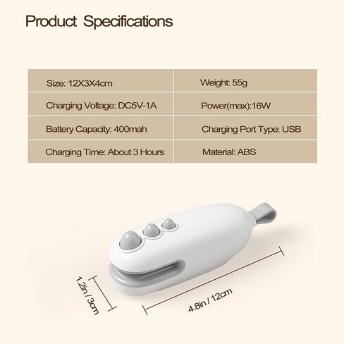 ماكينة ختم الأكياس الصغيرة، مانع تسرب الهواء القابل لإعادة الشحن عبر USB-C، 2 في 1 مانع تسرب الحرارة وقاطع آلة إعادة الغلق المحمولة للأكياس البلاستيكية للرقائق والوجبات الخفيفة وأكياس البسكويت in Saudi Arabia