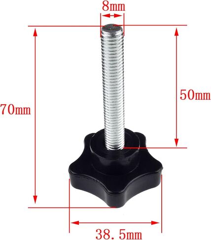 2 Pack Black 8mm(M8) Thread Replacement Star Hand Knob Tightening Screw (M8 x 20mm) in Kuwait