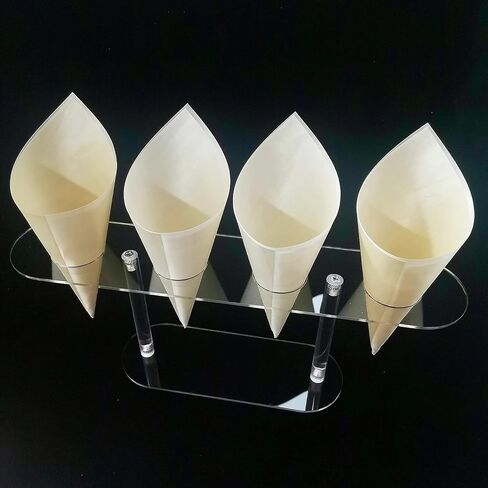 1 Pack Large Holes Acrylic Ice Cream Cone Holder, Charcuterie Food Cone Holder, Waffle Cone Holder Stand, 4 Holes… in Kuwait