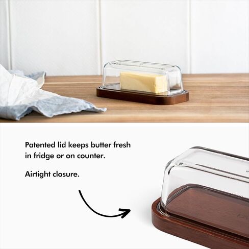 KIVY Glass butter dish with airtight lid that keeps butter soft - For countertop and refrigerator door shelf - Butter tray with lid fridge - Butter holder for counter - Covered butter dishes with lid in Kuwait