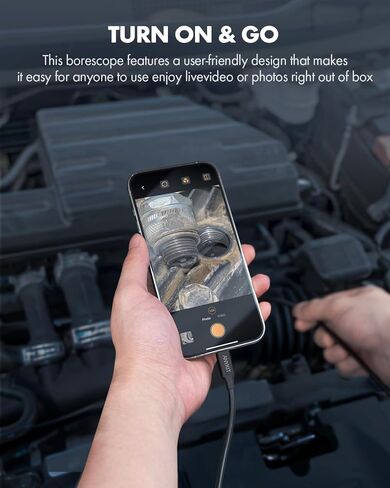 Anykit USB Endoscope Camera with 8 Adjustable LED Lights, Borescope with Semi-Rigid Snake Camera, IP67 Waterproof USB Inspection Camera for Phone & Tablet (9.8 ft) in Saudi Arabia