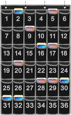 Godery 30 Hanging Pocket Storage Cellphone Pocket Chart, Numbered Organizer Classroom for Calculator & Cell Phone Holders (30 pocket) in Saudi Arabia
