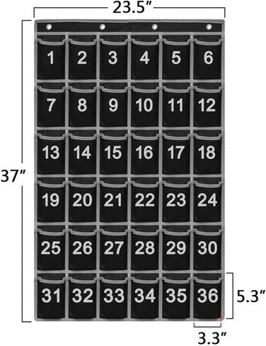 Godery 30 Hanging Pocket Storage Cellphone Pocket Chart, Numbered Organizer Classroom for Calculator & Cell Phone Holders (30 pocket) in Saudi Arabia