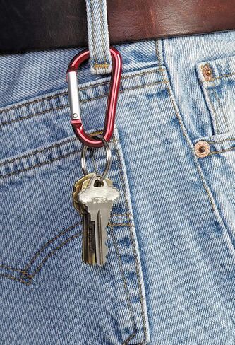 Lucky Line Aluminum Large 3-1/8" Carabiner Clip, 5 Pack, Snap-Link C-Shape Heavy Duty Key Chain, Nickel-Plated Key Ring, Light Weight and Durable in Saudi Arabia