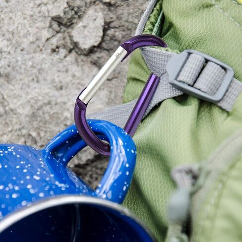 Lucky Line Aluminum Large 3-1/8" Carabiner Clip, 5 Pack, Snap-Link C-Shape Heavy Duty Key Chain, Nickel-Plated Key Ring, Light Weight and Durable in Saudi Arabia