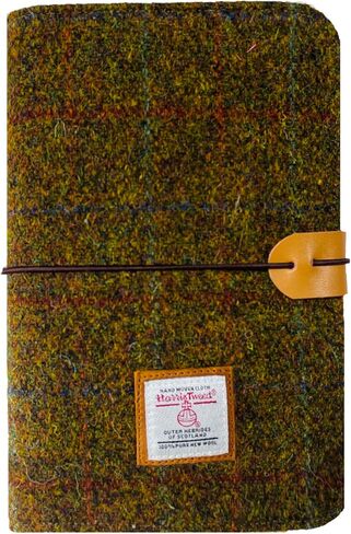 Harris Tweed A6 Notebook Binder 6 Ring, Wool Fabric Soft Cover Refillable A6 Binder, 80 Pages for A6 Refill Paper and A6 Planner Inserts, Notebook Journals for Writing, A6 Size 80 Pages (Blue Brown Check) in Saudi Arabia
