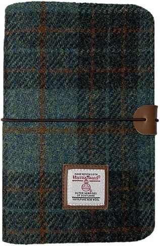 Harris Tweed A6 Notebook Binder 6 Ring, Wool Fabric Soft Cover Refillable A6 Binder, 80 Pages for A6 Refill Paper and A6 Planner Inserts, Notebook Journals for Writing, A6 Size 80 Pages (Blue Brown Check) in Saudi Arabia