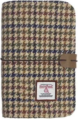 Harris Tweed A6 Notebook Binder 6 Ring, Wool Fabric Soft Cover Refillable A6 Binder, 80 Pages for A6 Refill Paper and A6 Planner Inserts, Notebook Journals for Writing, A6 Size 80 Pages (Blue Brown Check) in Saudi Arabia