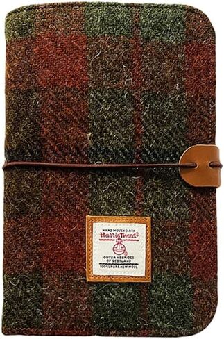 Harris Tweed A6 Notebook Binder 6 Ring, Wool Fabric Soft Cover Refillable A6 Binder, 80 Pages for A6 Refill Paper and A6 Planner Inserts, Notebook Journals for Writing, A6 Size 80 Pages (Blue Brown Check) in Saudi Arabia