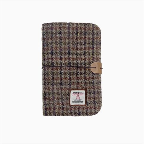 Harris Tweed A6 Notebook Binder 6 Ring, Wool Fabric Soft Cover Refillable A6 Binder, 80 Pages for A6 Refill Paper and A6 Planner Inserts, Notebook Journals for Writing, A6 Size 80 Pages (Blue Brown Check) in Saudi Arabia